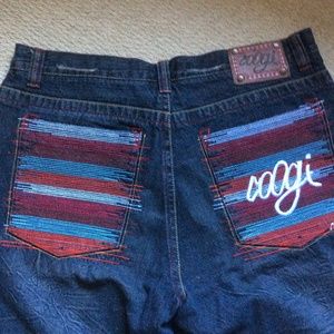 COOGI Dark Wash 100% Cotton RED WHITE & BLUE Short